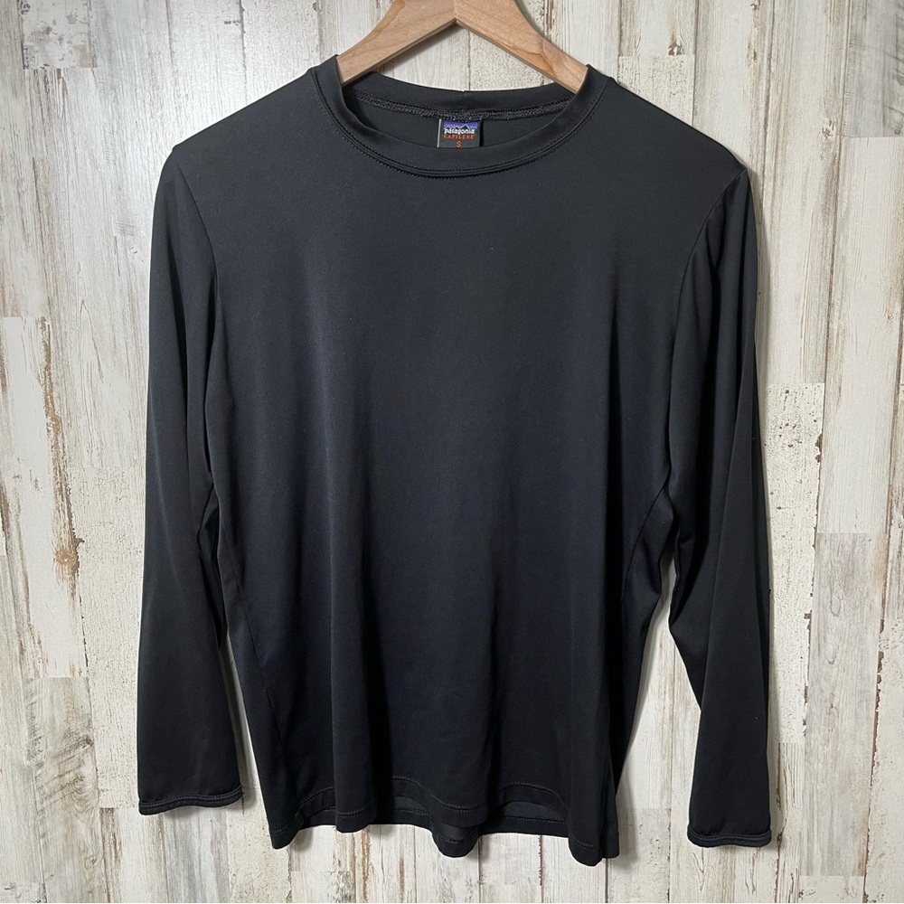 Vintage Patagonia Capilene Black Lightweight Base Layer Long Sleeve Womens Small